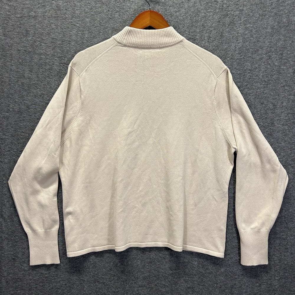 Dressbarn Woman Ivory Silk Blend Long Sleeve Mock‎ Neck Pullover Sweater 20W - Picture 3 of 10